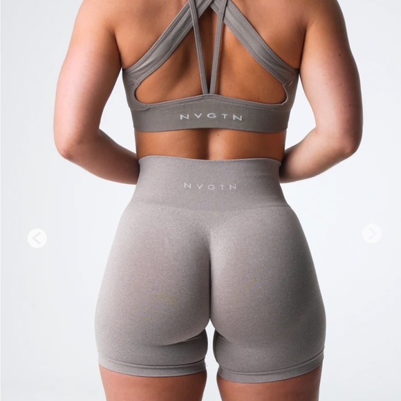 🔴SOLD🔴 NVGTN Taupe Pro Seamless Shorts - Picture 3 of 4